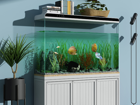 Modern glass fish tank aquarium combination