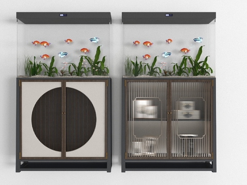 New Chinese Integrated Cabinet Fish Tank Free