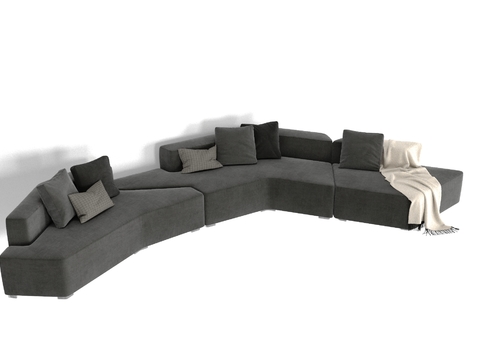 Modern fabric shaped sofa free