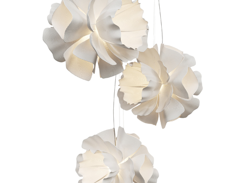 Quiet paper petal ball chandelier