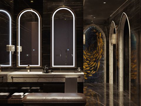 Neo-Chinese Style Affordable Luxury Style Hotel Toilet