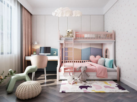 Nordic simple creative kids Bedroom free