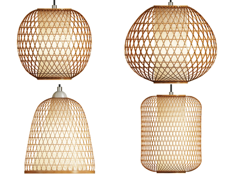 Natural wind bamboo chandelier