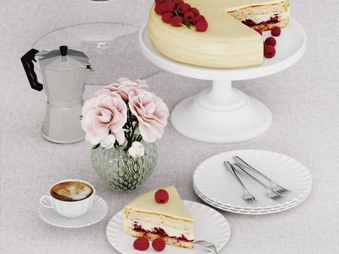 Raspberry Cake Tableware