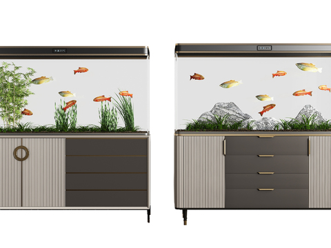 Modern fish tank aquarium