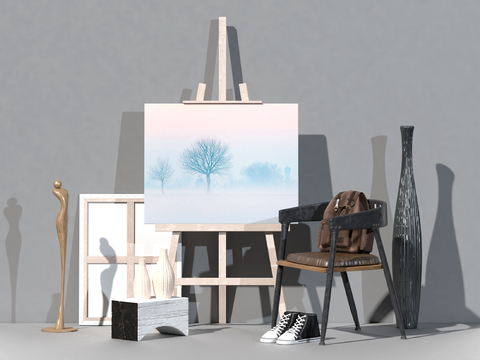 Modern easel painting set