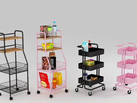 Modern trolley storage rack combination