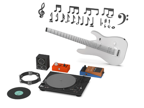 Modern White Guitar Disc Player