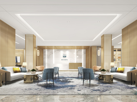 Modern Hotel Lobby Reception Area