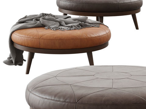 Modern Leather Ottoman