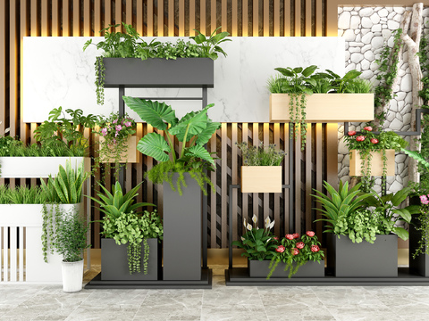 Modern Flower Box Green Plant Potted Plant