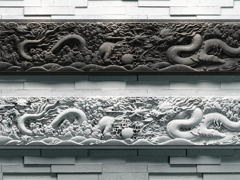 Chinese Long Dragon Stone Carving