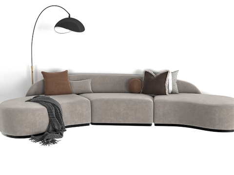 Modern fabric curved sofa free