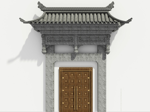 Chinese-style doorplate and memorial arch