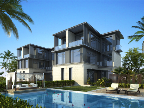 Appearance of modern double-family villa