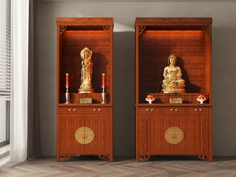 Chinese-style shrine Buddha statue cabinet Bodhisattva