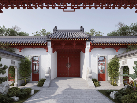 Chinese Courtyard Gate