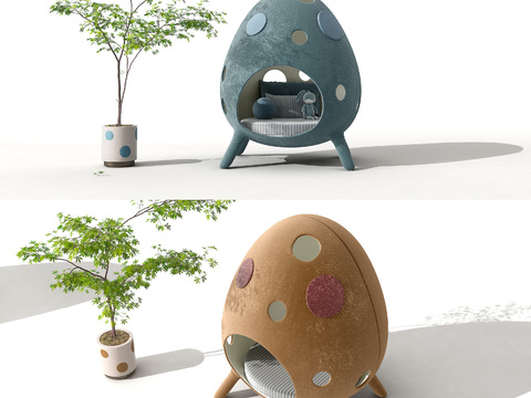 Modern eggshell child seat