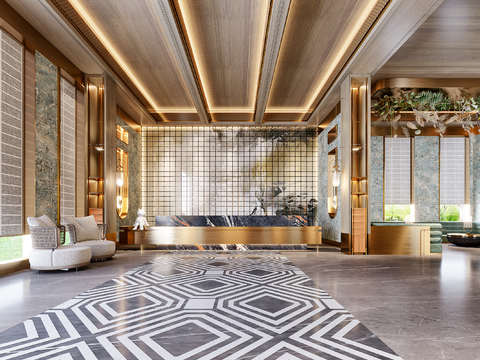 Modern Affordable Luxury Style Hotel Lobby