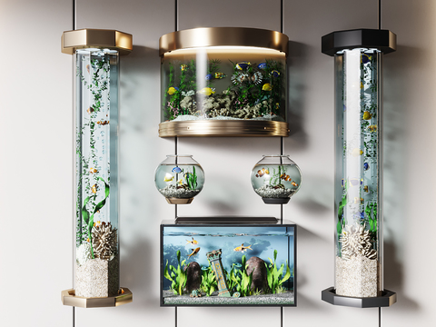 Modern glass fish tank aquarium