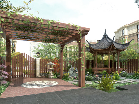 Chinese Villa Courtyard