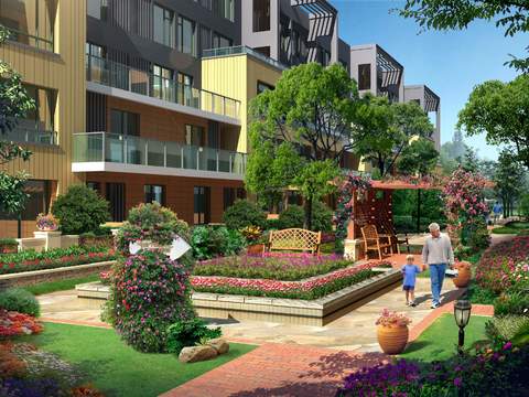 modern courtyard park landscape psd