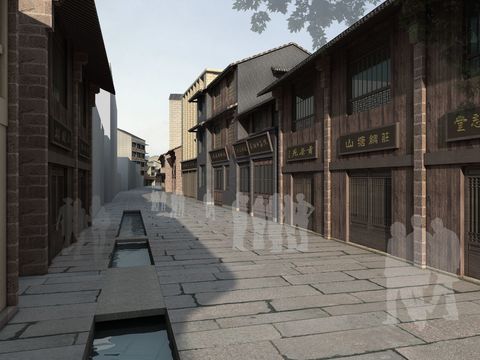 Chinese Commercial Street Pedestrian Street psd