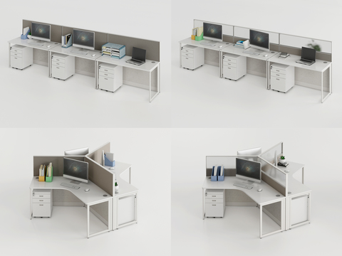 Modern office desk and chair card position