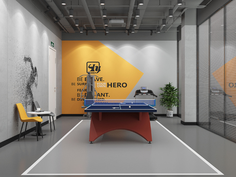 Industrial wind fitness room table tennis room