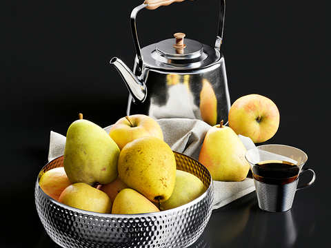 Crisp Pear Fruit Plate Coffee Pear