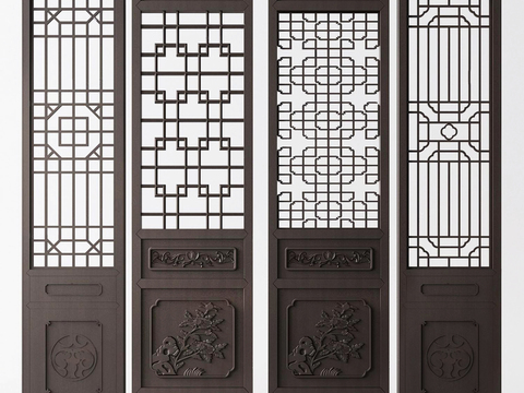 Chinese solid wood screen