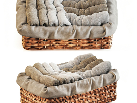 Modern rattan towel storage basket