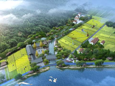 rural farmland hydropower station psd