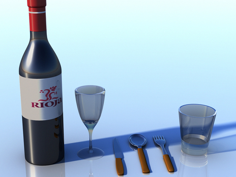 Modern Red Wine Bottle Wine Glass Free