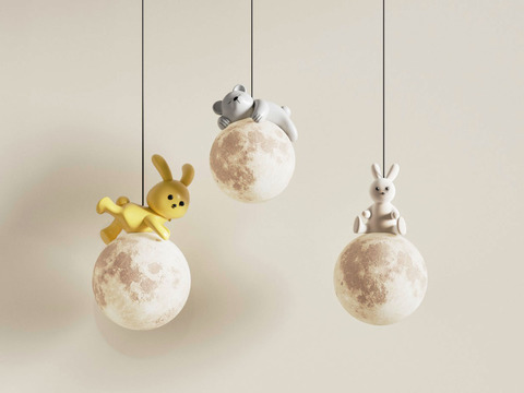 Children's chandelier cartoon chandelier moon lamp