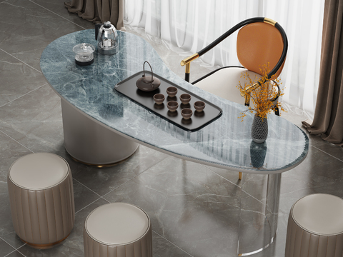 Affordable Luxury Style Tea Table Rock Plate Tea Table