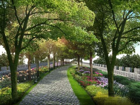 modern park road landscape psd