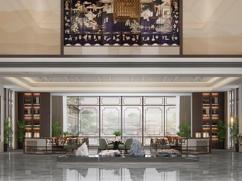 New Chinese Hotel Lobby