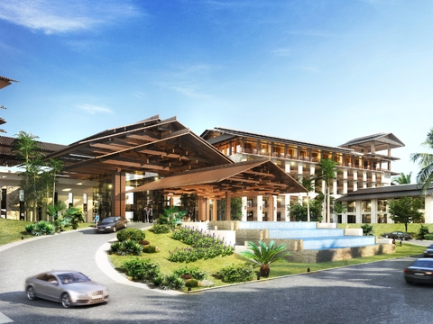 Southeast Asia hotel building appearance psd