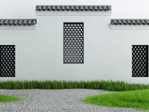 Courtyard wall landscape sketch