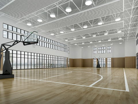 modern basketball court