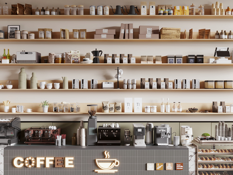 Coffee shop bar counter coffee supplies