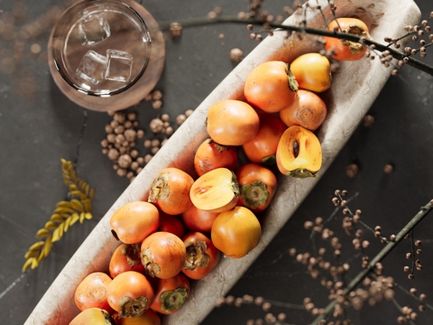 fruit plate persimmon fruit