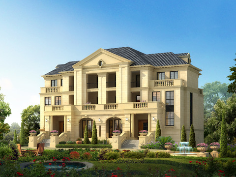 European style villa psd