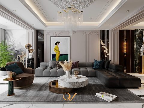 Modern Affordable Luxury Style Creative Living&Dining Room Free