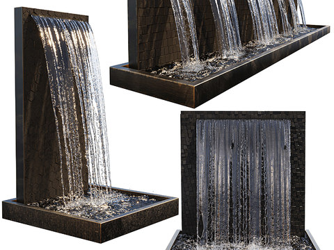 Modern Waterfall Flowing Water Gardening Sits