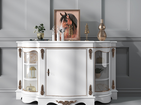 European-style side cabinet decoration combination