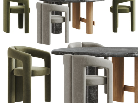 Cassina round dining table and chair