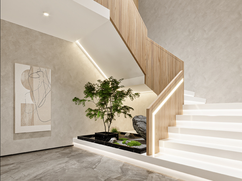 Modern villa staircase aisle