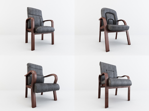 Modern Solid Wood Leather Office Chair Combination